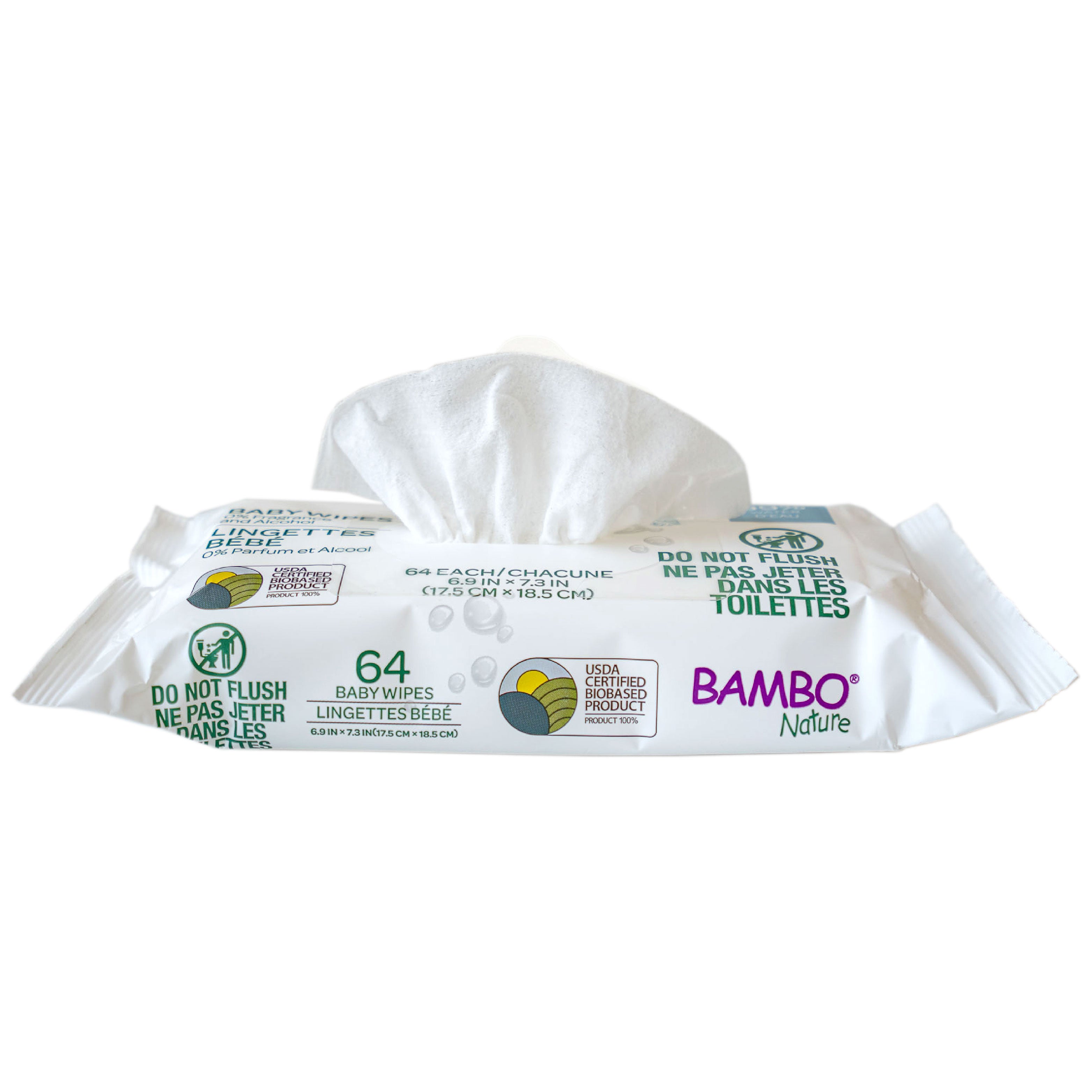 ECO WAVE Baby Wipes, 100% Compostable Eco-Friendly Bamboo Water