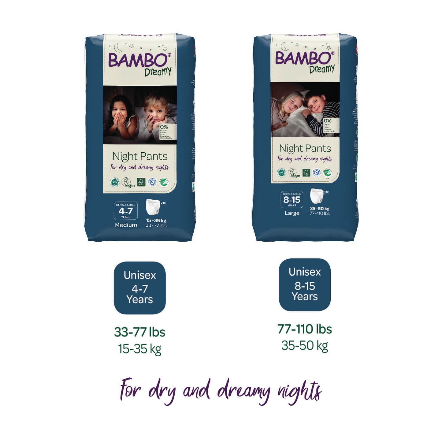 Bambo Nature Dreamy Night Pants - Eco-Labeled, Skin Friendly Night Pants