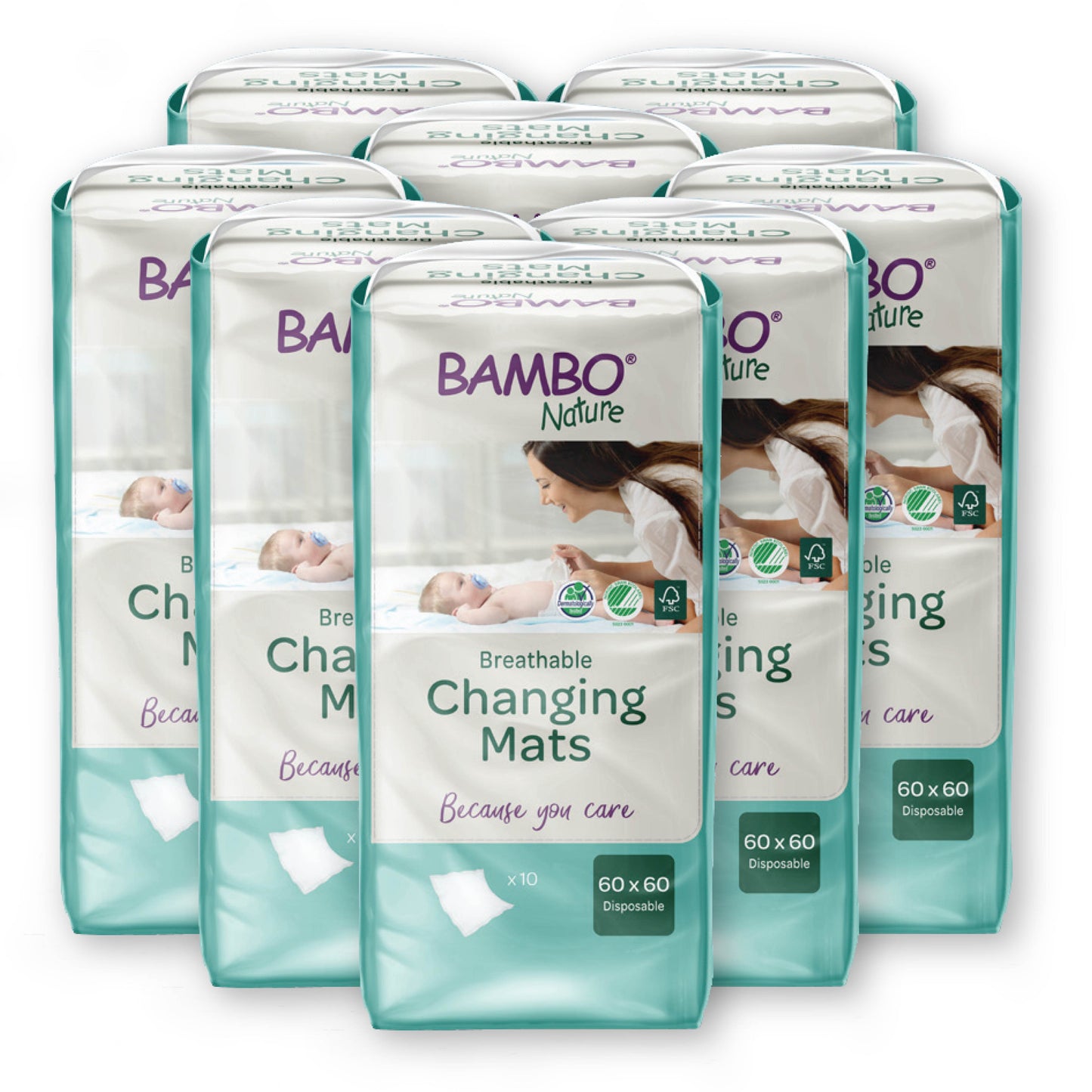Bambo Nature Breathable Changing Mats - Bio-Based, Ultra Absorbent, Breathable