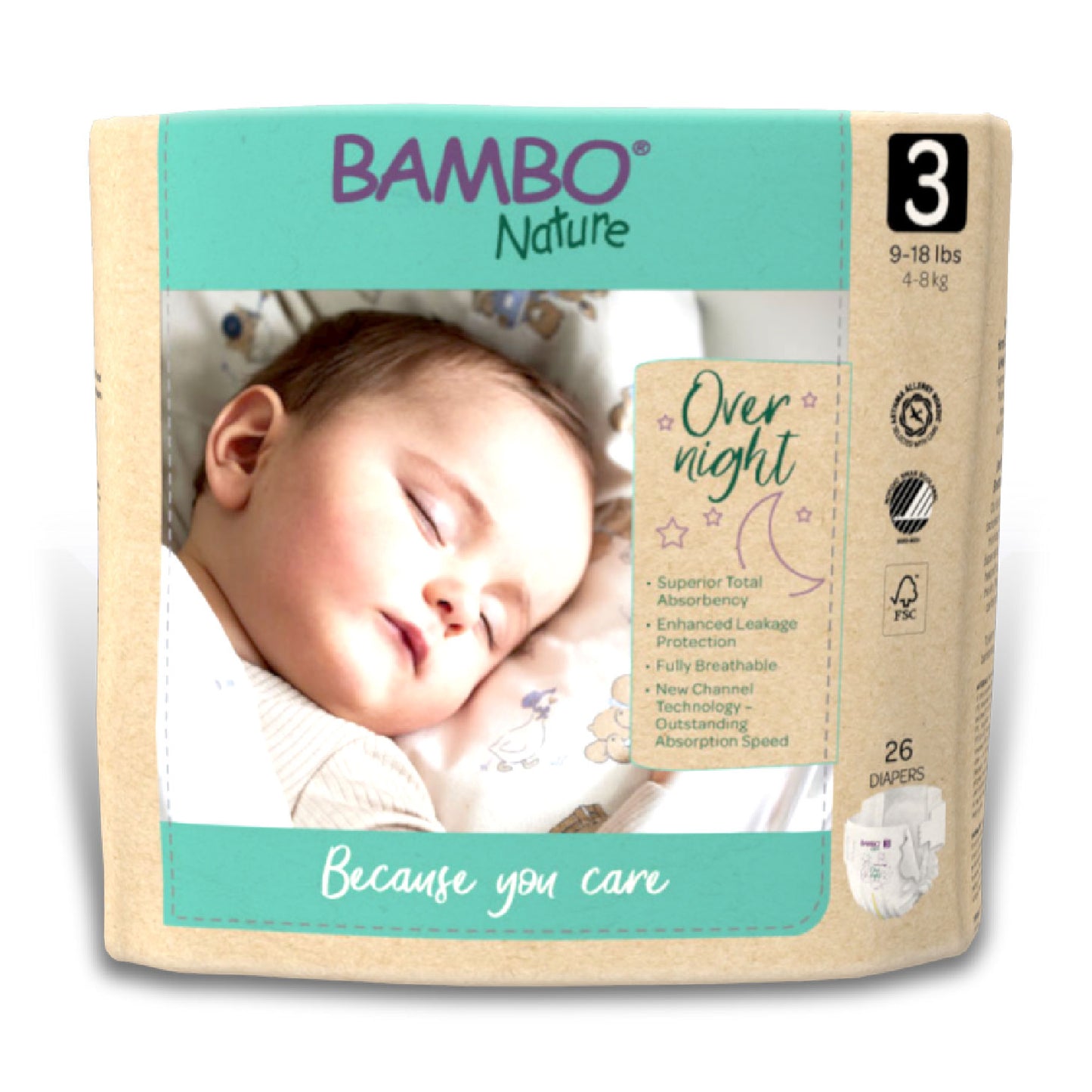 Hypoallergenic, Totally Chlorine-Free, Skin Friendly, Overnight Diapers