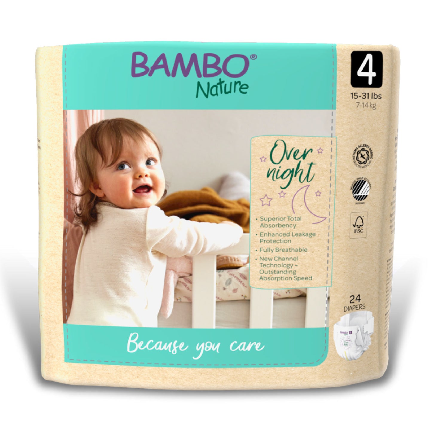Hypoallergenic, Totally Chlorine-Free, Skin Friendly, Overnight Diapers