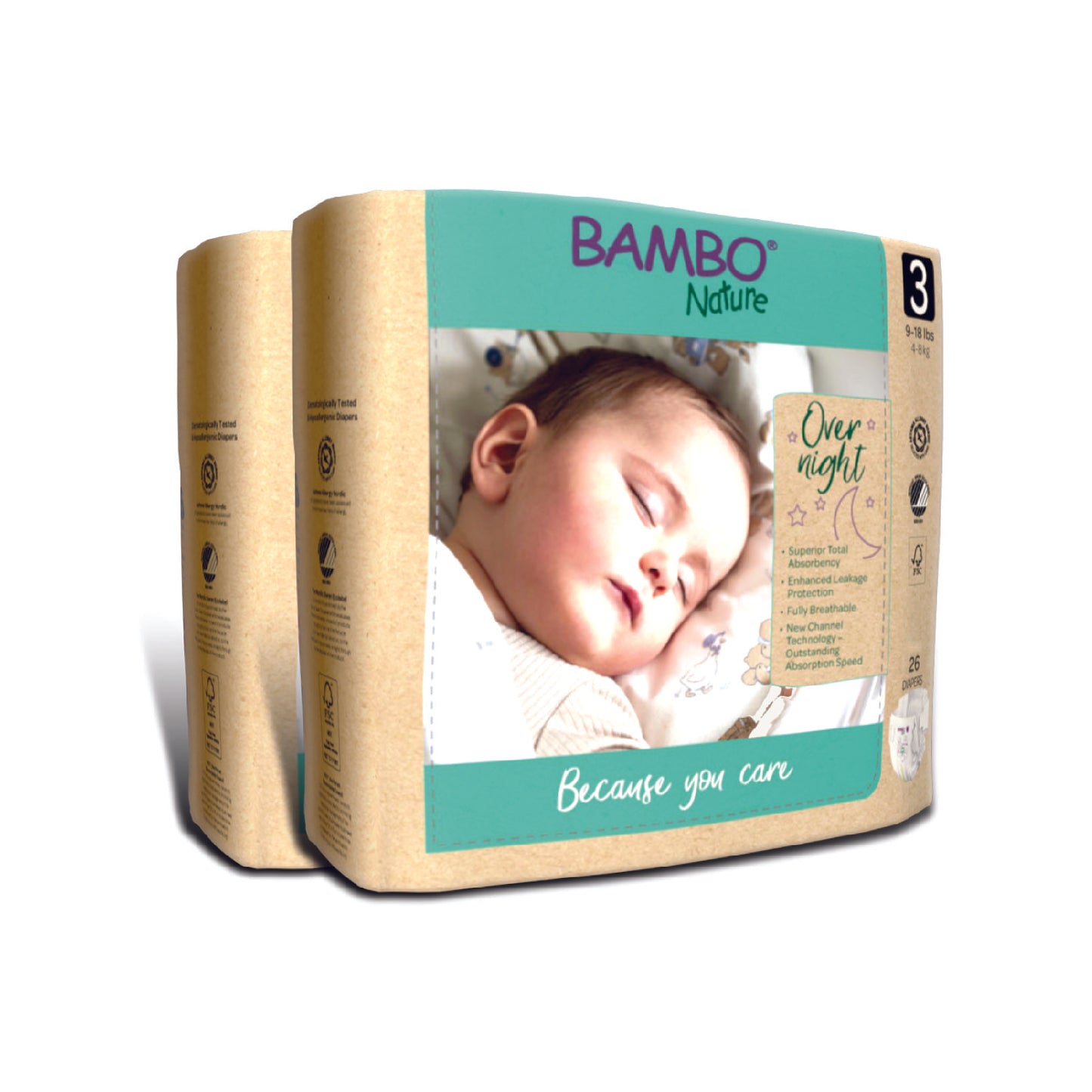 Hypoallergenic, Totally Chlorine-Free, Skin Friendly, Overnight Diapers
