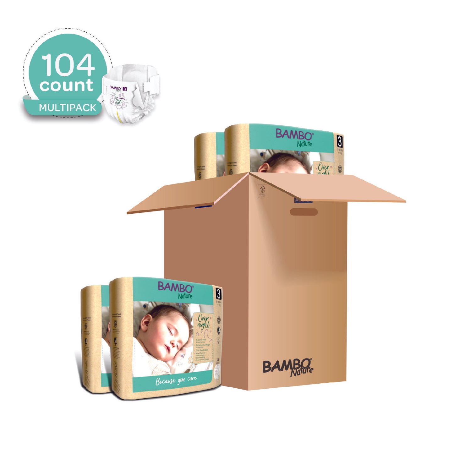Hypoallergenic, Totally Chlorine-Free, Skin Friendly, Overnight Diapers
