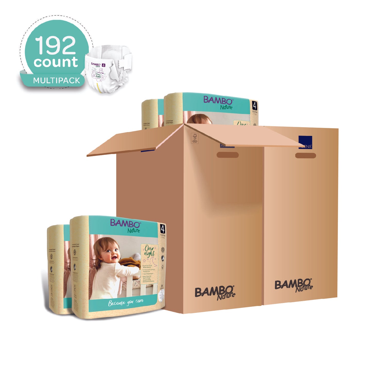 Hypoallergenic, Totally Chlorine-Free, Skin Friendly, Overnight Diapers