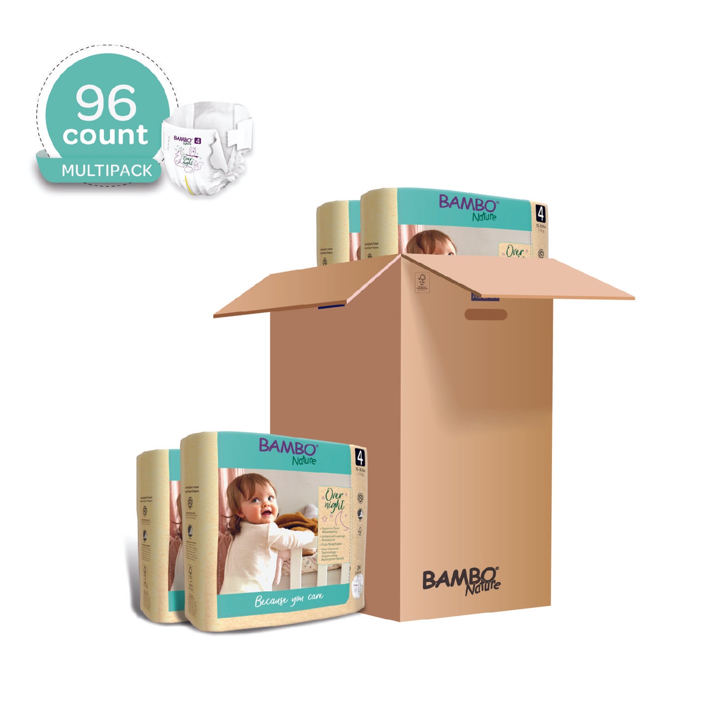 Hypoallergenic, Totally Chlorine-Free, Skin Friendly, Overnight Diapers