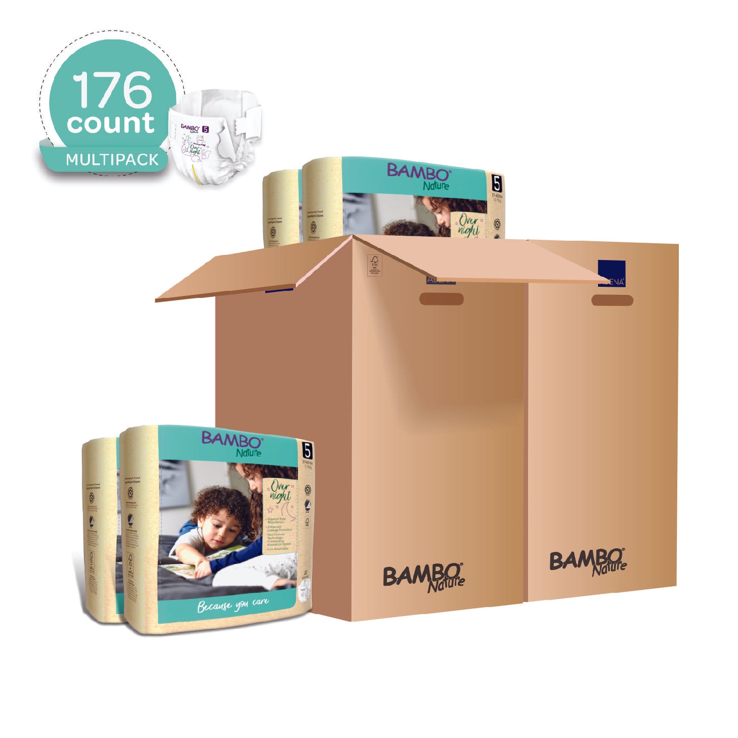 Hypoallergenic, Totally Chlorine-Free, Skin Friendly, Overnight Diapers