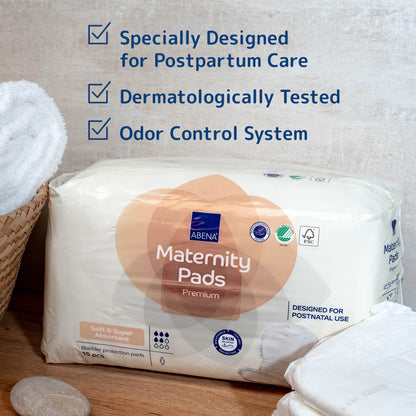 ABENA Premium Maternity Pads, Perfect for Postpartum, Super Absorption