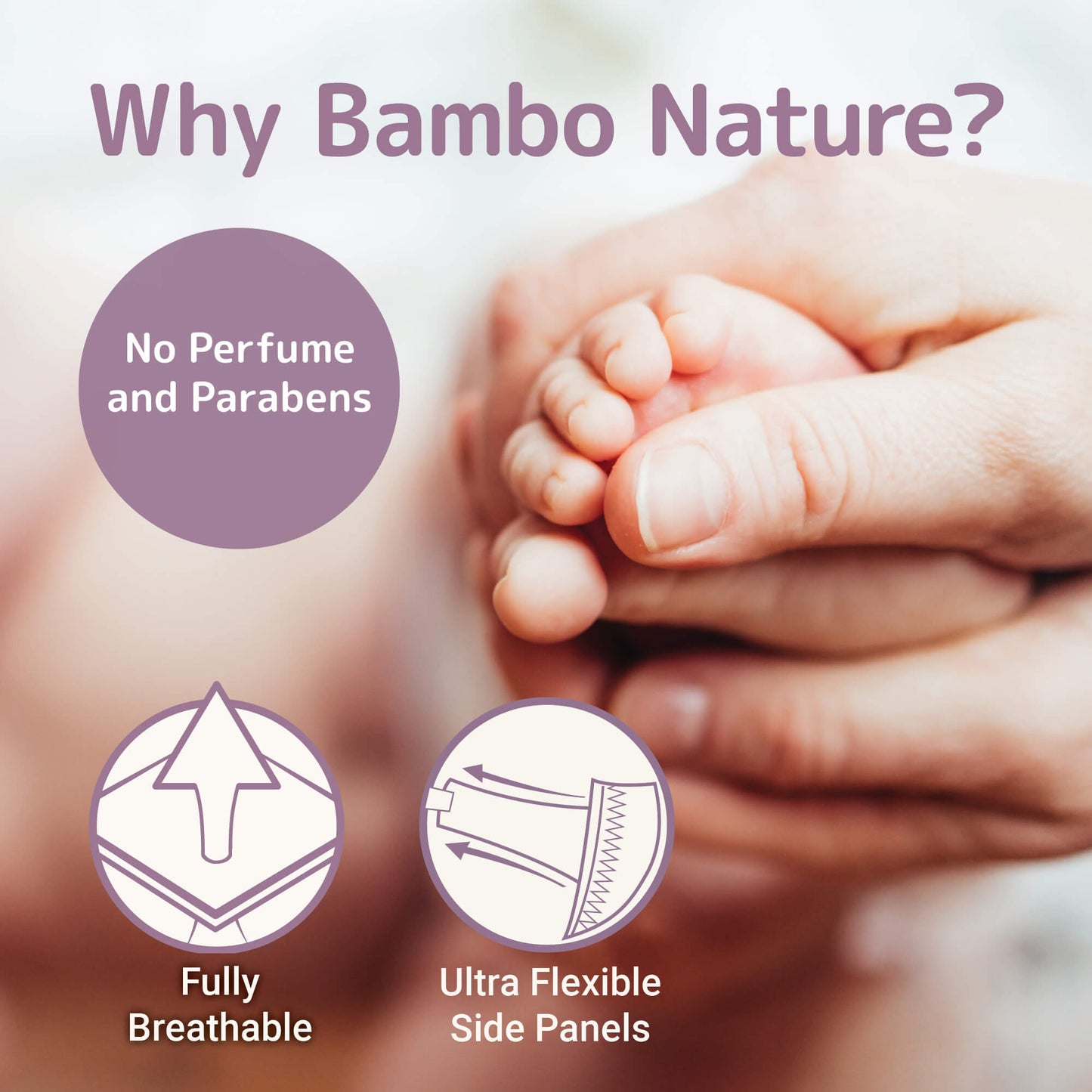 Bambo Nature diapers are free of perfume and parabens