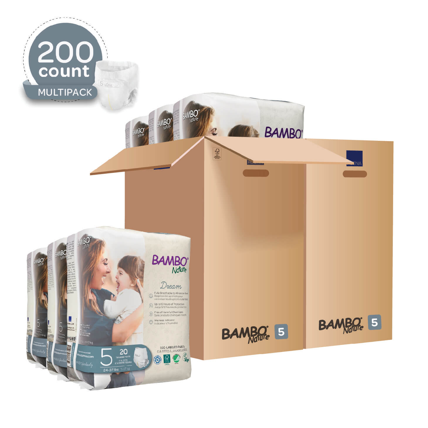Adult Diapers Incontinence Briefs Medium, 200 Pack Double Case