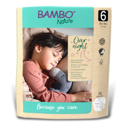 Hypoallergenic, Totally Chlorine-Free, Skin Friendly, Overnight Diapers [variant:Size 6]